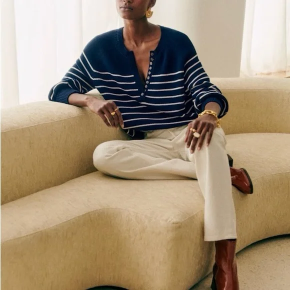 Sezane navy LÉONTINE JUMPER - Picture 1 of 3